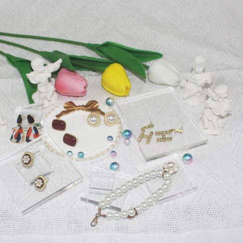 7 قطع من كتل الأكريليك أدوات كتلة الختم الواضحة من الأكريليك حامل عرض مجوهرات من الأكريليك قاعدة مصقولة من الأكريليك حامل عرض مستحضرات التجميل حامل مسطح لحرف سكرابوكينغ الزفاف in Kuwait