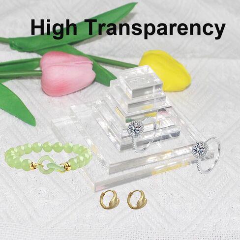 7 قطع من كتل الأكريليك أدوات كتلة الختم الواضحة من الأكريليك حامل عرض مجوهرات من الأكريليك قاعدة مصقولة من الأكريليك حامل عرض مستحضرات التجميل حامل مسطح لحرف سكرابوكينغ الزفاف in Kuwait