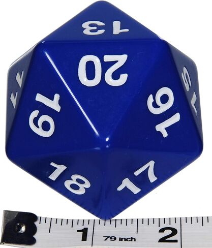 Jumbo DICE 55mm D20 Set _ 1 Black & 1 Red & 1 Blue, with 3 Velveteen Matching- Color Drawstring Pouches, Bundled Items in Kuwait