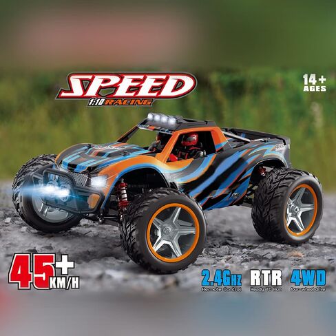 سيارة GoolRC WLtoys 104009 RC، سيارة تحكم عن بعد بمقياس 1:10، شاحنة RC عالية السرعة 45 كم/ساعة، 2.4 جيجا هرتز لجميع التضاريس، سيارة كهربائية للتسلق مع بطاريتين للأطفال والكبار in Saudi Arabia