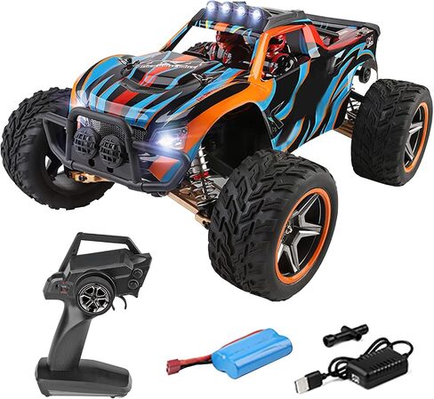 سيارة GoolRC WLtoys 104009 RC، سيارة تحكم عن بعد بمقياس 1:10، شاحنة RC عالية السرعة 45 كم/ساعة، 2.4 جيجا هرتز لجميع التضاريس، سيارة كهربائية للتسلق مع بطاريتين للأطفال والكبار in Saudi Arabia