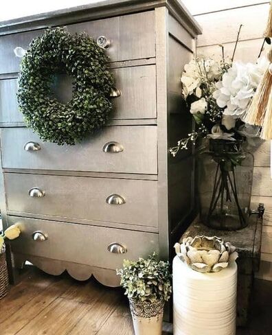 أثاث ملون DIY طلاء معدني لامع غير شفاف يعتمد على الطباشير الفضي والذهبي والشمبانيا والنحاس الأزرق والجدران الفنية الفنية تتألق غير شفافة (8 أونصة، فضية متلألئة) in Kuwait