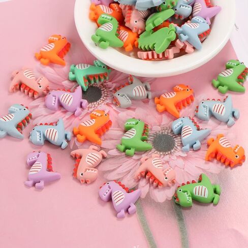 50 PCS Dinosaur Shape Resin Flatback for Scrapbooking Embellishment, Cute Dinosaur Beads Resin Dinosaur Shape Flatback Charms for Hair Clips Phone Case DIY Crafting Ornament Making in Saudi Arabia