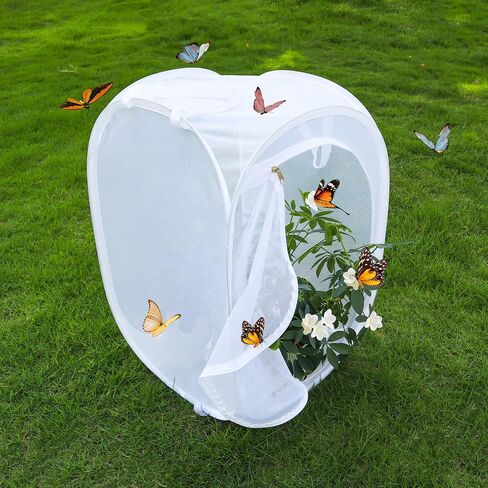 Pop-up Insect and Butterfly Habitat Cage Terrarium Clear Mesh Enclosure - 16" x 16" x 24" in Saudi Arabia
