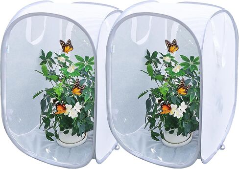 Pop-up Insect and Butterfly Habitat Cage Terrarium Clear Mesh Enclosure - 16" x 16" x 24" in Saudi Arabia