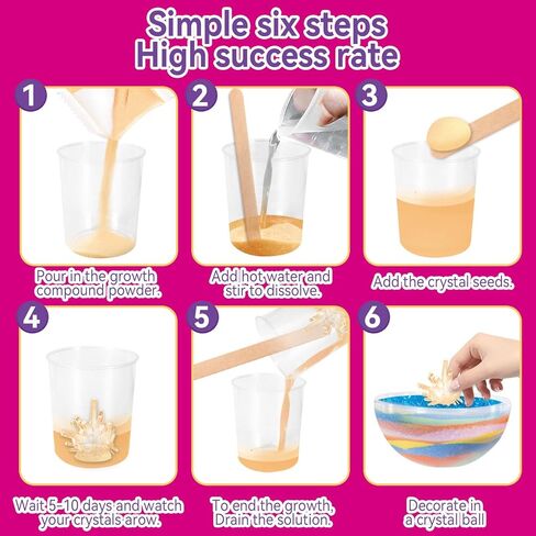 Mermaid Crystal Growing Terrarium Kit for Girls,DIY Arts & Crafts Mermaid Toys Christmas Birthday Gifts for Kids Ages 6 7 8 9 10 Years Old in Kuwait