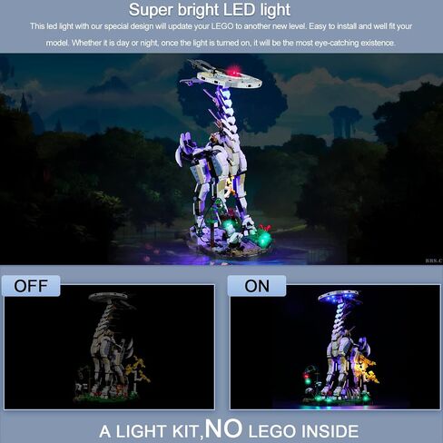 أضواء BrickBling لمجموعة بناء Lego Tall Neck 76989 (أضواء فقط، بدون Lego)، إضاءة DIY متوافقة مع Lego Horizon Forbidden West، إضاءة للإصدار الكلاسيكي من Lego Tallneck in Kuwait