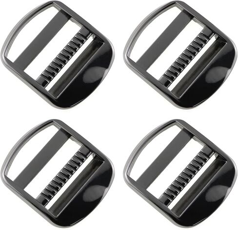 E-outstanding Tension Lock 4PCS 32mm/1.26Inch Black Adjustable Zinc Alloy Buckles Ladder Lock Slider for Backpack Strap Accessories, Black, 32mm in Saudi Arabia