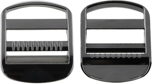 E-outstanding Tension Lock 4PCS 32mm/1.26Inch Black Adjustable Zinc Alloy Buckles Ladder Lock Slider for Backpack Strap Accessories, Black, 32mm in Saudi Arabia