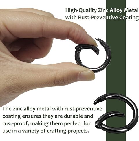 Bumnay 32Pcs Spring O Rings Snap Clip, 16 Colors Zinc Alloy O Rings Round Carabiner Keyring Spring Buckles for Handbag Purse Key Chains Pet Leash DIY (1Inch OD, 0.7Inch ID) in Kuwait