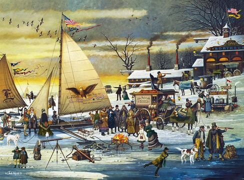 Buffalo Games - Charles Wysocki - Ice Riders on The Chesapeake Bay - 1000 Piece Jigsaw Puzzle for Adults Challenging Puzzle Perfect for Game Nights - Finished Size is 26.75 x 19.75 in Saudi Arabia