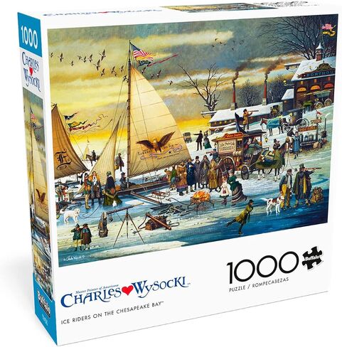 Buffalo Games - Charles Wysocki - Ice Riders on The Chesapeake Bay - 1000 Piece Jigsaw Puzzle for Adults Challenging Puzzle Perfect for Game Nights - Finished Size is 26.75 x 19.75 in Saudi Arabia