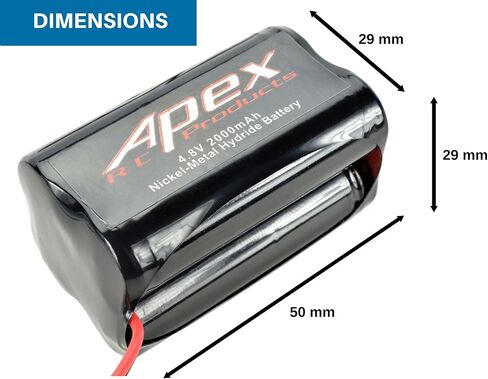 بطارية استقبال مربعة NiMh من Apex RC Products 4.8 فولت 2000 مللي أمبير في الساعة 7301 in Saudi Arabia