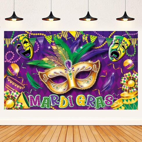 خلفية ماردي غرا، ديكورات حفلات ماردي غرا، لافتة ماردي غرا، دعامات تصوير خلفية للتصوير الفوتوغرافي في الكرنفال، ديكورات ماردي غرا للحفلات in Kuwait