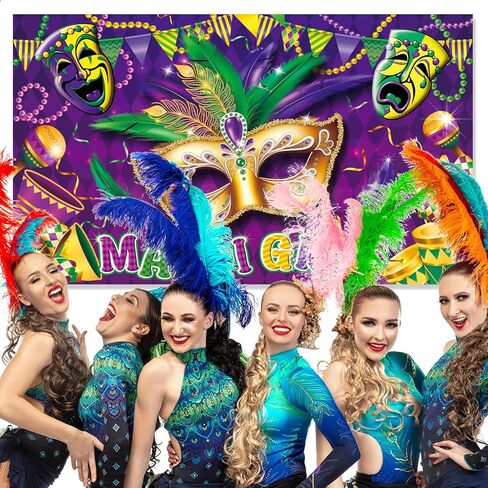 خلفية ماردي غرا، ديكورات حفلات ماردي غرا، لافتة ماردي غرا، دعامات تصوير خلفية للتصوير الفوتوغرافي في الكرنفال، ديكورات ماردي غرا للحفلات in Kuwait