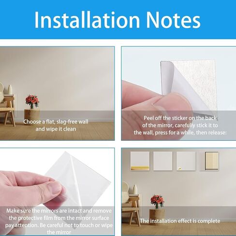 ZWIN 20PCS Mini Square Mirror Tiles, 2 x 2 inches Acrylic Small Tiny Mirror Self Adhesive, Flexible Mirror Sheets Self Adhesive for DIY Crafts Art Projects Supplies Home Decoration in Kuwait