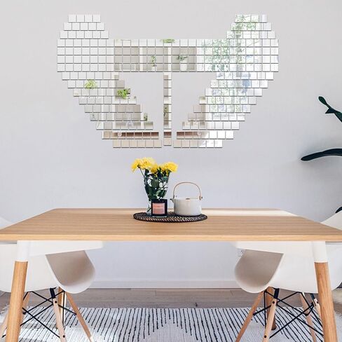 ZWIN 20PCS Mini Square Mirror Tiles, 2 x 2 inches Acrylic Small Tiny Mirror Self Adhesive, Flexible Mirror Sheets Self Adhesive for DIY Crafts Art Projects Supplies Home Decoration in Kuwait