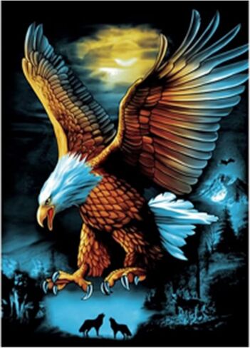 مجموعات الطلاء الماسي من BOHUAYI للبالغين، طلاء يدوي 5D بالأرقام للبالغين المبتدئين، لوحات فنية بنقاط ماسية كاملة الحفر لديكور المنزل الجداري 11.8 × 15.7 بوصة (نسر) in Kuwait