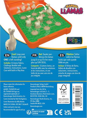 ThinkFun Flip N' Play: Leaping Llamas Travel Logic Game for Road Trips, Plane Rides, and Vacations in Saudi Arabia