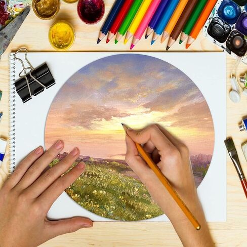 12 قطعة من الخشب المستدير، دوائر خشبية غير مكتملة جوكتوب مقاس 12 انش للحرف اليدوية، اقراص شرائح خشبية دائرية فارغة سميكة لحرق الخشب والطلاء وشماعات الباب وقواعد الاكواب وديكور المنزل in Kuwait