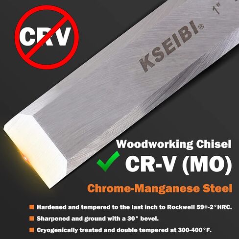 كسيبي مجموعة ازميل خشبية احترافية 312130، شفرات منغنيز كروم فاخرة لاعمال النجارة والنحت ومقابض ناعمة مع غطاء طرفي من الستيل من 4 قطع in Kuwait