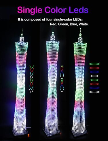 iCubeSmart Led Canton Tower Model DIY Electronic Kit, LED Cube Model Handmade Soldering Project Kit, 64 LED Circles, Height 1 Meter. (GZT-64) in Kuwait