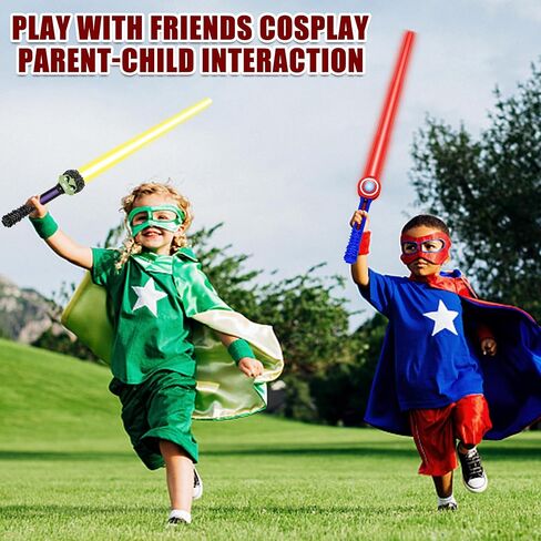 Cemocle 6PCS LED Spider Light Sword - مجموعة ألعاب السيف الخفيفة القابلة للسحب وتأثير الصوت - مع صوت حساس للحركة كأفضل هدية للأطفال البالغين in Kuwait