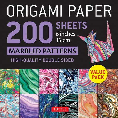 Origami Paper 200 sheets Marbled Patterns 6" (15 cm): Tuttle Origami Paper: Double Sided Origami Sheets Printed with 12 Different Patterns (Instructions for 6 Projects Included) in Saudi Arabia