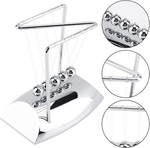 AIXICWXI Z-Shape Newton's Cradle Balance Ball Classic Newton Ball Metal Pendulum Balls فيزياء العلوم الحلي الذكية اللعب لمكتب الديكور المنزلي in Kuwait