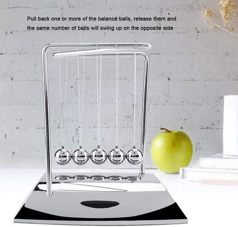 AIXICWXI Z-Shape Newton's Cradle Balance Ball Classic Newton Ball Metal Pendulum Balls فيزياء العلوم الحلي الذكية اللعب لمكتب الديكور المنزلي in Kuwait