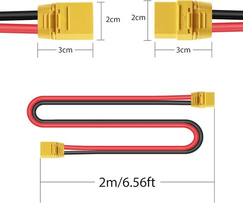 RIIEYOCA XT90 ذكر إلى XT90 موصل قابس أنثى، XT90 1M/3.3ft 10AWG سلك تمديد، لبطارية ليبو RC طائرة بدون طيار FPV نموذج طائرة كبيرة in Kuwait