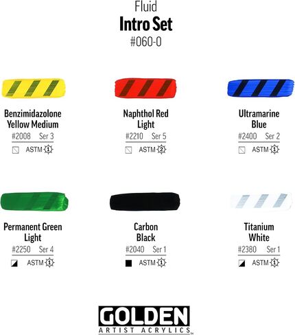 Golden Artist Colors, Fluid Acrylics, 6-color Intro Set in Saudi Arabia