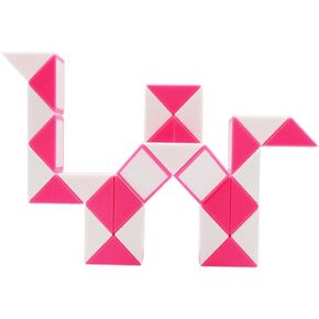 Mipartebo Magic Snake Cube Twist Puzzle 36 Wedges Large Size Twist Fidget Snake Toys Gift Party Favors Game Goodie Bag Fillers Christmas Stocking Stuffers for Kids Adults Teens Pink