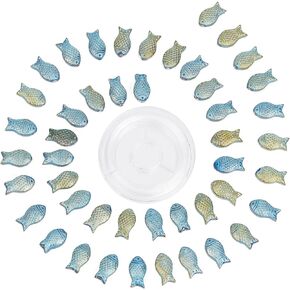 SUNNYCLUE 1 Box 80Pcs Fish Beads Bulk Small Fish Animal Beads Summer Sea Animals Fish Charms Blue Orange Double Sided Electroplated Frosted Fish Loose Spacer Beads for Jewelry Making Beading Supplies