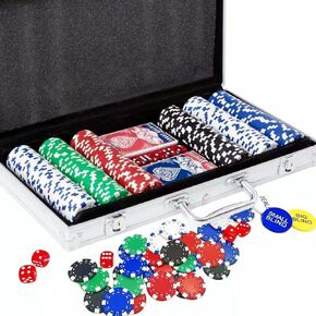 Deluxe Poker chip Set, 300PCS Poker Chips with Aluminum Case, 11.5 Gram Casino Chips Set for Texas Holdem Blackjack Gambling, Traveling Poker Set in Saudi Arabia