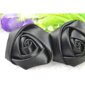 YAKA 20pcs Handmade Stereo Fabric Rose Flowers for DIY Headdress Flowers Headbands Clips,Rose Wedding Decor Hair Bow Appliques Craft Sewing Accessories (Red)