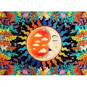 مجموعات الطلاء الماسي من BOHUAYI للبالغين، طلاء يدوي 5D بالأرقام للبالغين المبتدئين، لوحات فنية بنقاط ماسية كاملة الحفر لديكور المنزل الجداري 11.8 × 15.7 بوصة (الشمس والقمر) in Kuwait