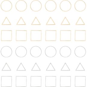 UNICRAFTALE 36pcs 3 Styles 304 Stainless Steel Linking Rings Triangle & Square & Ring Frames Connectors Golden & Stainless Steel Color Jewelry Links for Women Jewelry Making in Kuwait