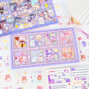 200 ورقة ملصقات Kawaii لطيفة لليوميات، ملصقات كرتونية لطيفة شفافة للحيوانات الأليفة مقاومة للماء DIY الحرف الجمالية لمستلزمات سجل القصاصات ومخططات يوميات رصاصة غير المرغوب فيها حافظة هاتف محمول (حيوان لطيف)