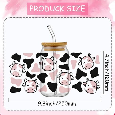 YOKUSHI UV DTF Cup Wrap Transfer Sticker for Glass, 15Sheets Rub on Transfers Stickers for Crafting Furniture-DIY Waterproof Decals UV DTF Transfer Sticker for 16OZ Libbey Glass Cups (Coffee Cup) in Kuwait