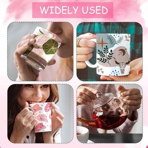 YOKUSHI UV DTF Cup Wrap Transfer Sticker for Glass, 15Sheets Rub on Transfers Stickers for Crafting Furniture-DIY Waterproof Decals UV DTF Transfer Sticker for 16OZ Libbey Glass Cups (Coffee Cup) in Kuwait