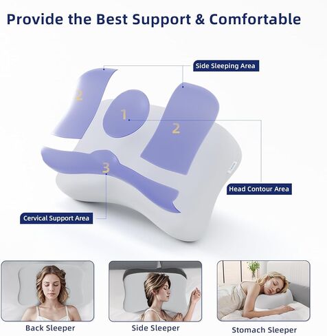 Ruizman Travel Size Memory Foam Pillows, Cooling Travel Pillow for Sleeping, Camping Pillow with Handy Storage Bag - Soft Neck & Cervical Pillows for Side Back Sleepers in Kuwait