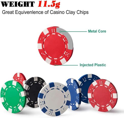 Deluxe Poker chip Set, 300PCS Poker Chips with Aluminum Case, 11.5 Gram Casino Chips Set for Texas Holdem Blackjack Gambling, Traveling Poker Set in Saudi Arabia