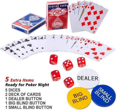 Deluxe Poker chip Set, 300PCS Poker Chips with Aluminum Case, 11.5 Gram Casino Chips Set for Texas Holdem Blackjack Gambling, Traveling Poker Set in Saudi Arabia