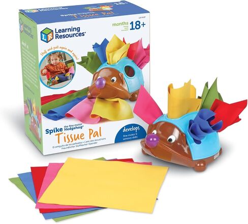 Learning Resources Spike The Fine Motor Hedgehog Tissue Pal - ألعاب حسية للأطفال الذين تزيد أعمارهم عن 18 شهرًا، ألعاب تعليمية للأطفال الصغار، ألعاب مونتيسوري، حشوات للتخزين in Saudi Arabia