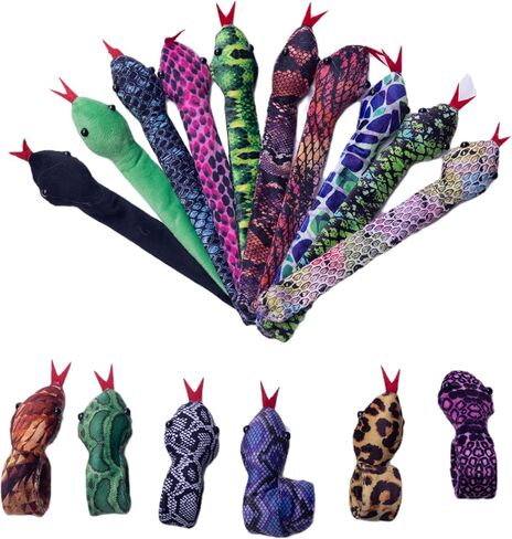 Birostiana الأفعى صفعة الأساور 16pcs الحيوان صفعة سوار الزواحف حزب زينة عيد الفصح هالوين عيد الميلاد حزب تفضل للبنين بنات in Kuwait