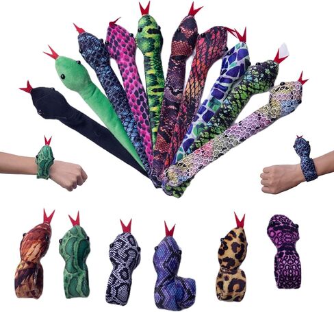 Birostiana الأفعى صفعة الأساور 16pcs الحيوان صفعة سوار الزواحف حزب زينة عيد الفصح هالوين عيد الميلاد حزب تفضل للبنين بنات in Kuwait