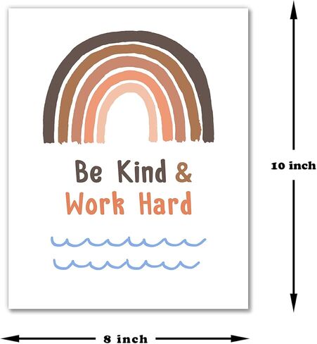 لافتة قوس قزح للفصول الدراسية، ملصق قوس قزح متنوع، للفصول الدراسية، ديكور المعلم، بوهو في هذه الغرفة، مجموعة من 3 قطع 8 × 10 انش (بدون اطار) in Kuwait