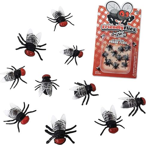10 × ذباب وهمي من لافينج سميث - ذباب بلاستيكي صغير واقعي - حشرات ومقالب حشرات مرحة للبالغين والأطفال - ألعاب ذبابة صغيرة للكمامات وهدايا الحفلات والأشياء المزحة in Kuwait