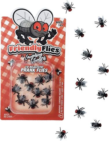 10 × ذباب وهمي من لافينج سميث - ذباب بلاستيكي صغير واقعي - حشرات ومقالب حشرات مرحة للبالغين والأطفال - ألعاب ذبابة صغيرة للكمامات وهدايا الحفلات والأشياء المزحة in Kuwait